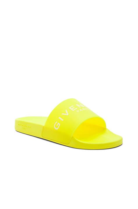 neon yellow givenchy slides|Givenchy sandals.